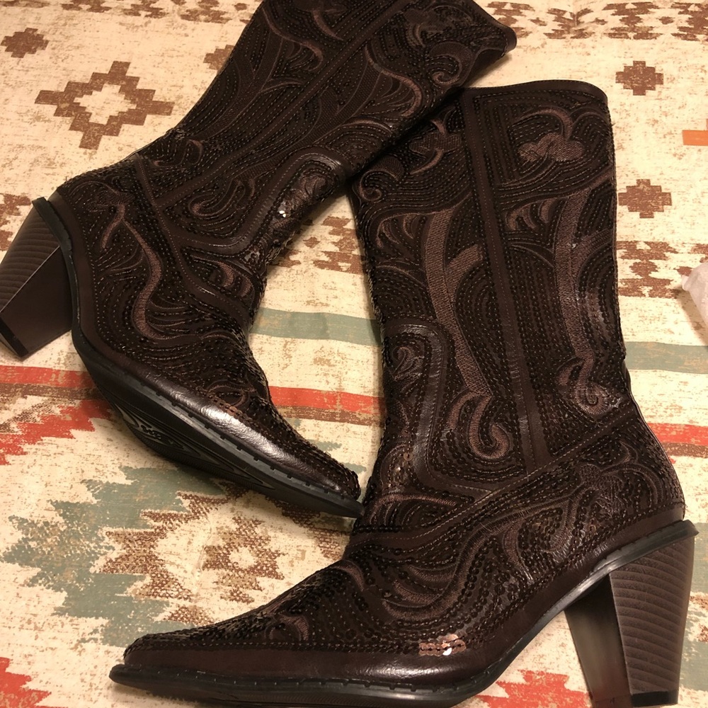 Sequin boots
